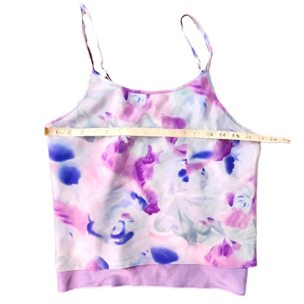 ✨️1✨️JESSICA INTIMATES Silky Top, Size M (10-12), Purple/White/Blue/Green Tones - Picture 1 of 4